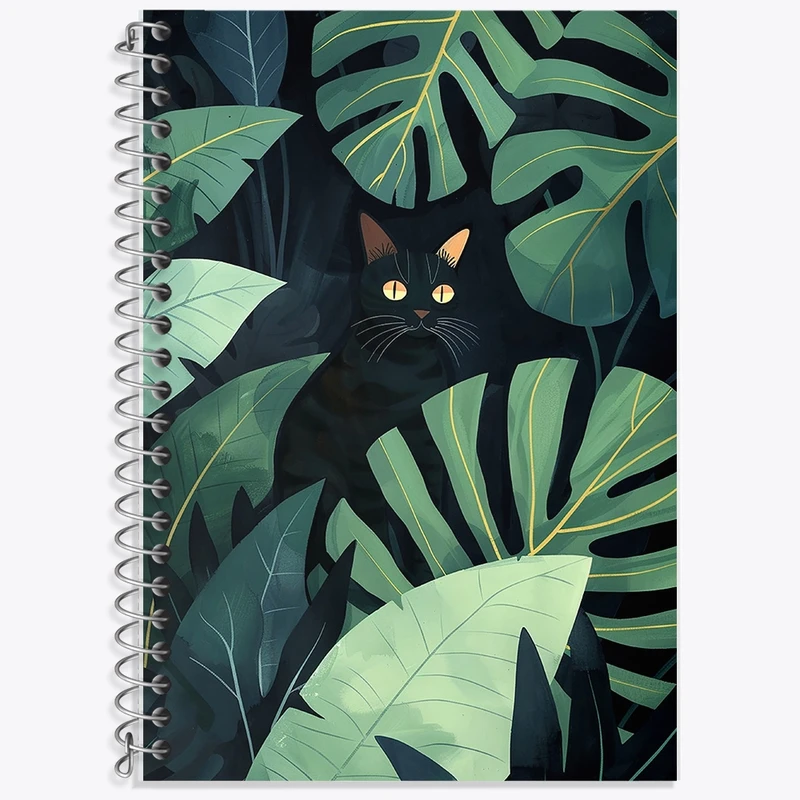 دفتر لغت 50 برگ خندالو طرح گربه و برگ کد F1740