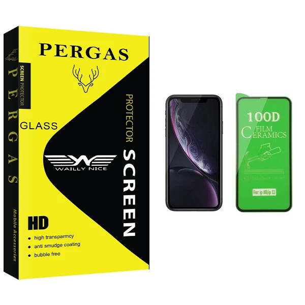 محافظ صفحه نمایش سرامیکی وایلی نایس مدل Pergas Glass مناسب برای گوشی موبایل اپل iPhone XR