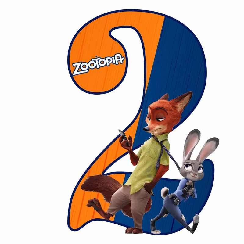 استند رومیزی مدل عدد 2 طرح زوتوپیا کد 1595