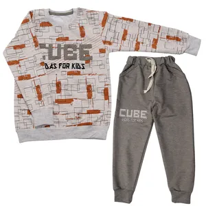 ست سویشرت و شلوار پسرانه مدل اشکال هندسی KH1