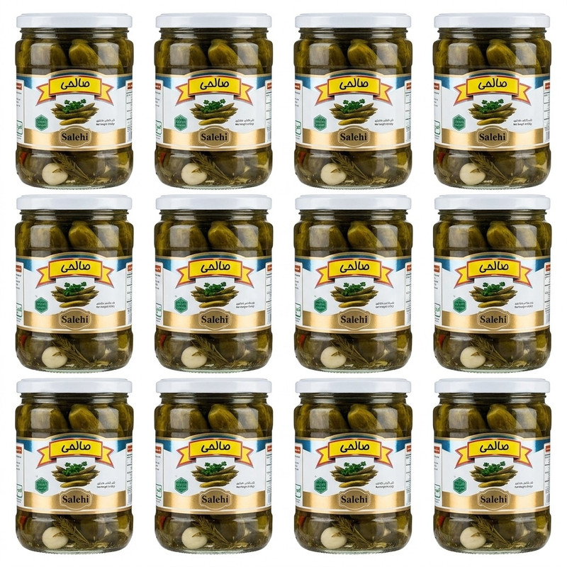 خیارشور سرکه‌ای صالحی - 650 گرم مجموعه 12 عددی