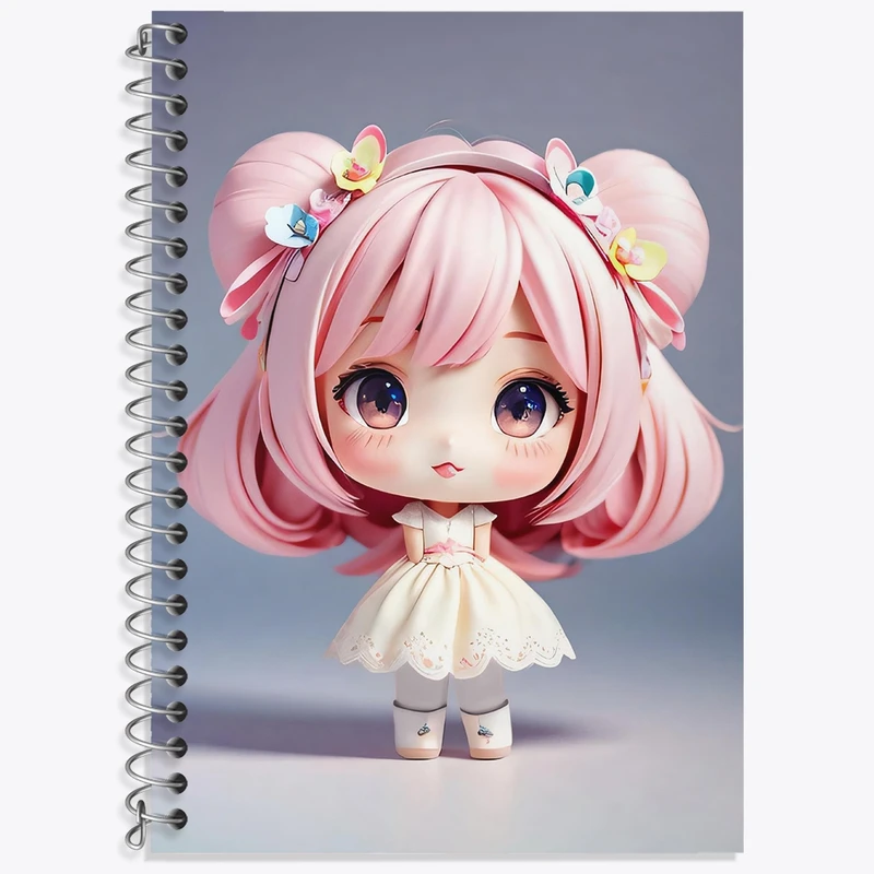 دفتر زبان 50 برگ خندالو مدل سه خط طرح دخترانه (Girlish) کد 36880