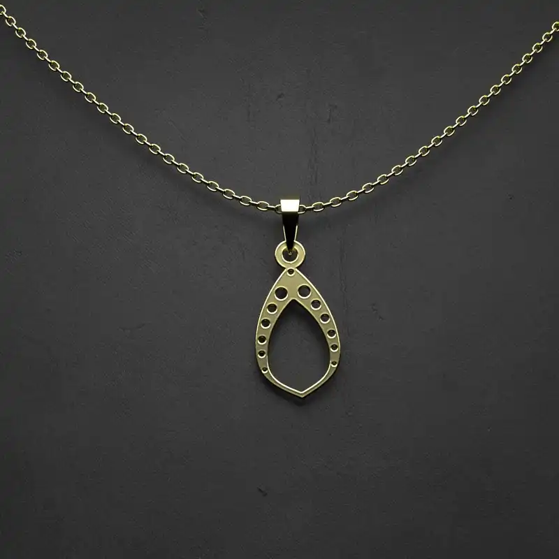 گردنبند طلا 18 عیار زنانه مدوپد مدل هندسی کد OO2-1-1150