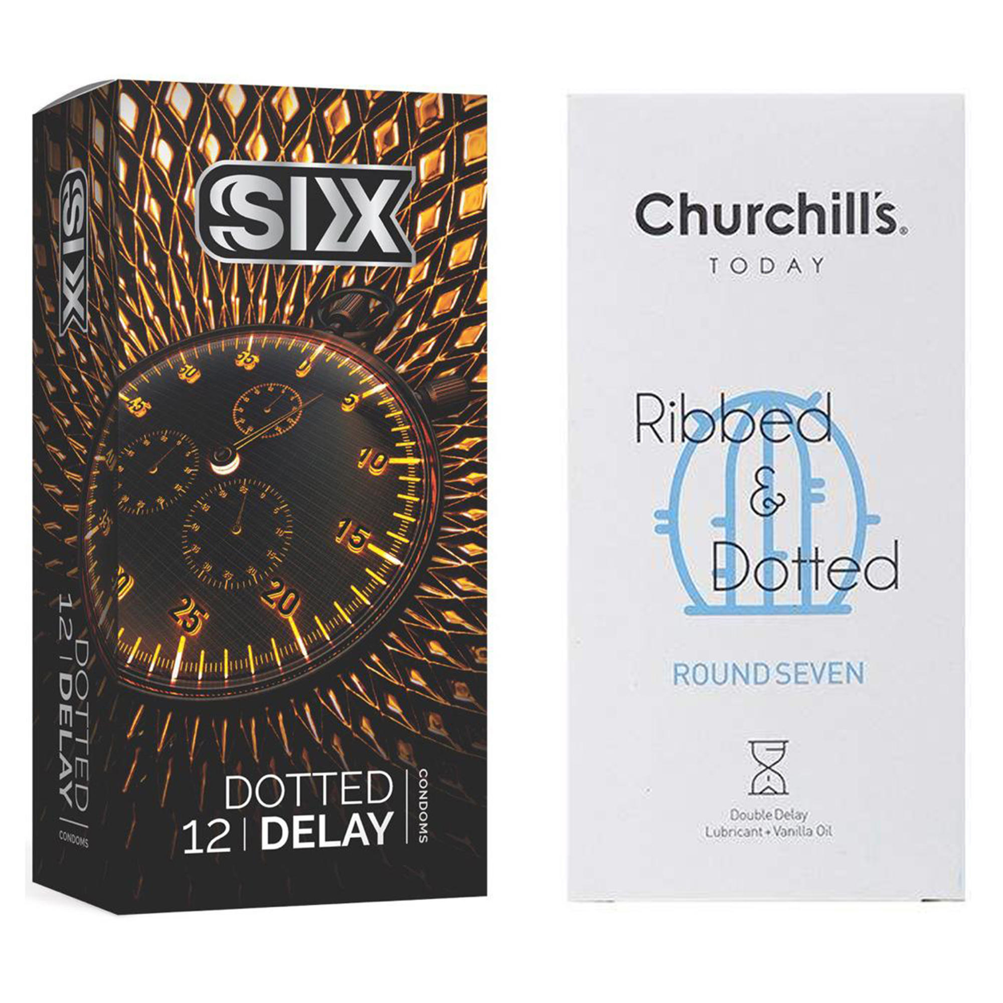 نکته خرید - قیمت روز کاندوم چرچیلز مدل Round Seven بسته 12 عددی به همراه کاندوم سیکس مدل تاخیری بسته 12 عددی خرید