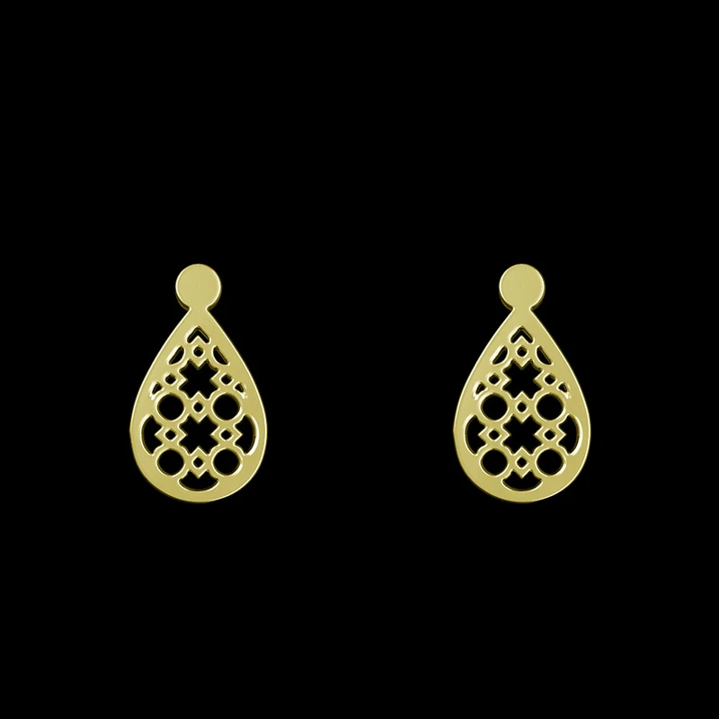 گوشواره طلا 18 عیار زنانه مدوپد مدل هندسی کد GA1-13910