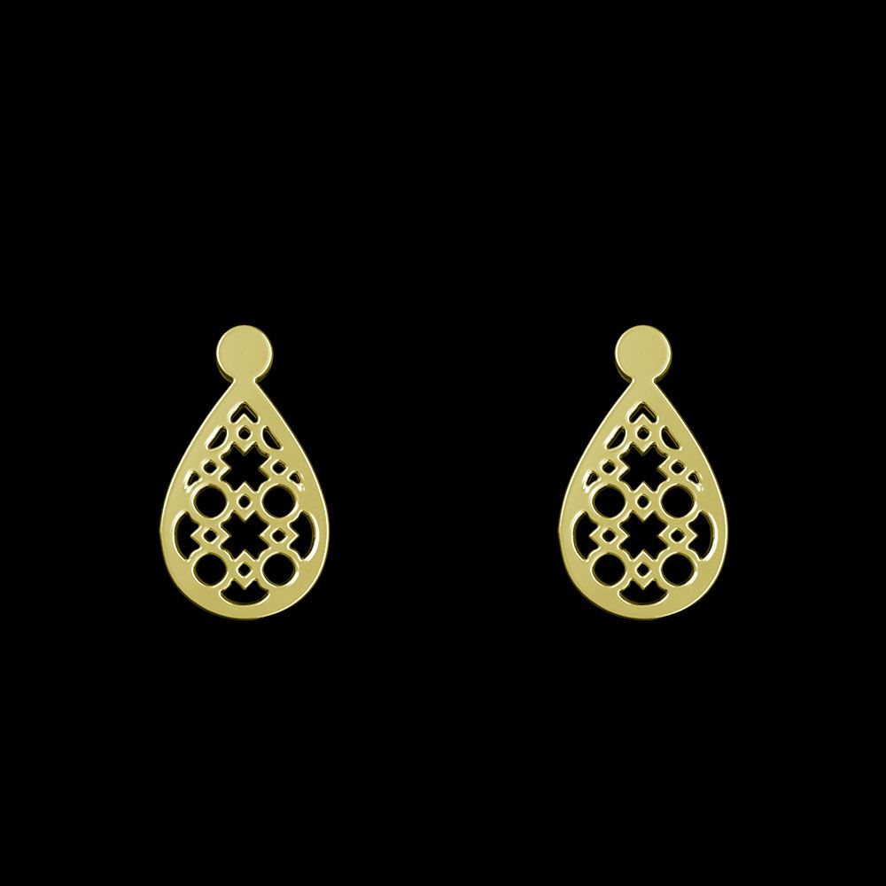 گوشواره طلا 18 عیار زنانه مدوپد مدل هندسی کد GA1-13910 -  - 1
