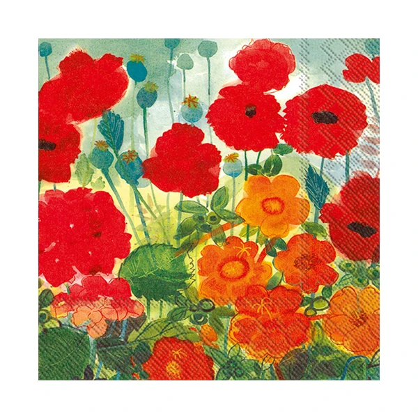 دستمال سفره آی اچ آر مدل گل شقایق کد 1802