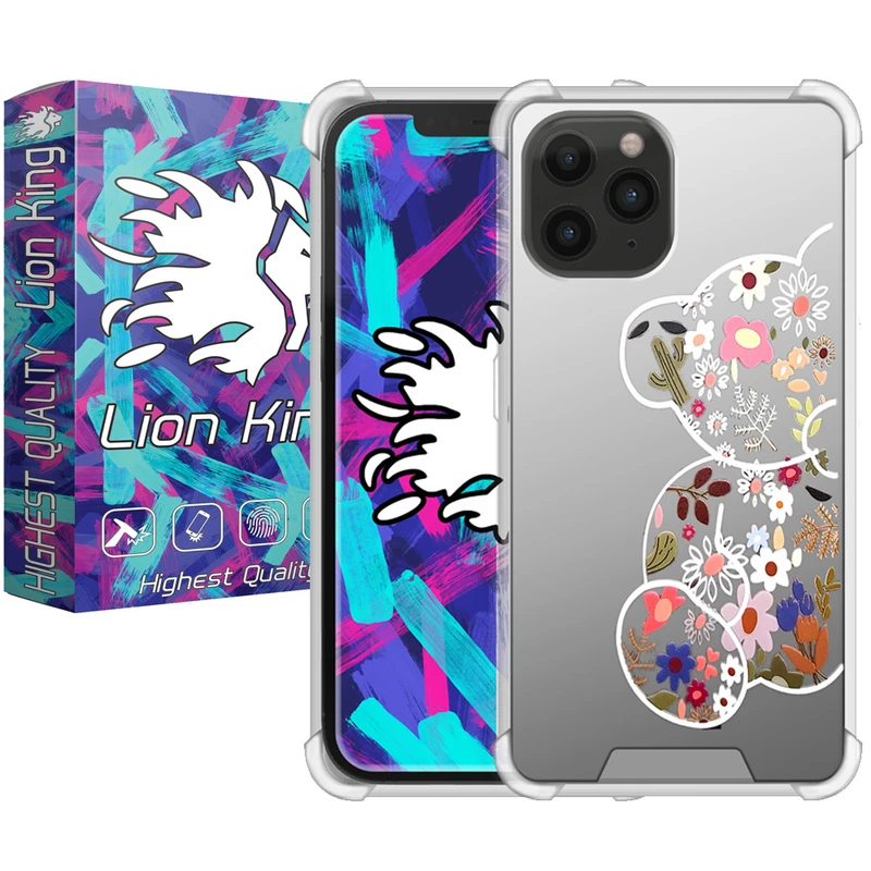  کاور لاین کینگ مدل آینه ایی نشکن طرح خرس مناسب برای گوشی موبایل اپل IPhone 11 pro Max