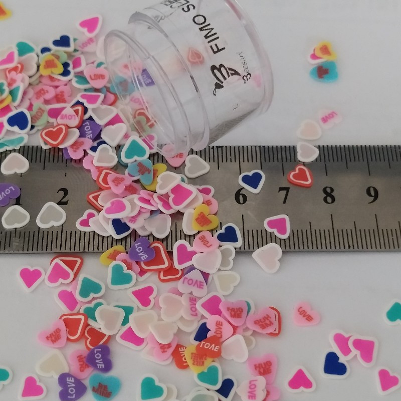 مجموعه تزیین ناخن بیزآرت مدل فیمو قلب بسته 300 عددی