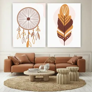 تابلو بوم طرح فانتزی آویز برگ مجموعه 2 عددی  کد PD20574