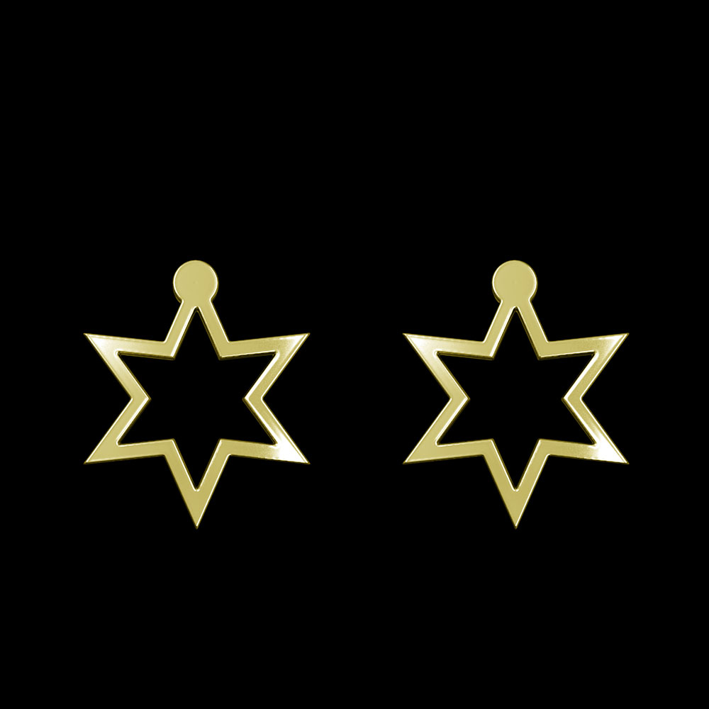 گوشواره طلا 18 عیار زنانه مدوپد مدل ستاره کد GA1-15570
