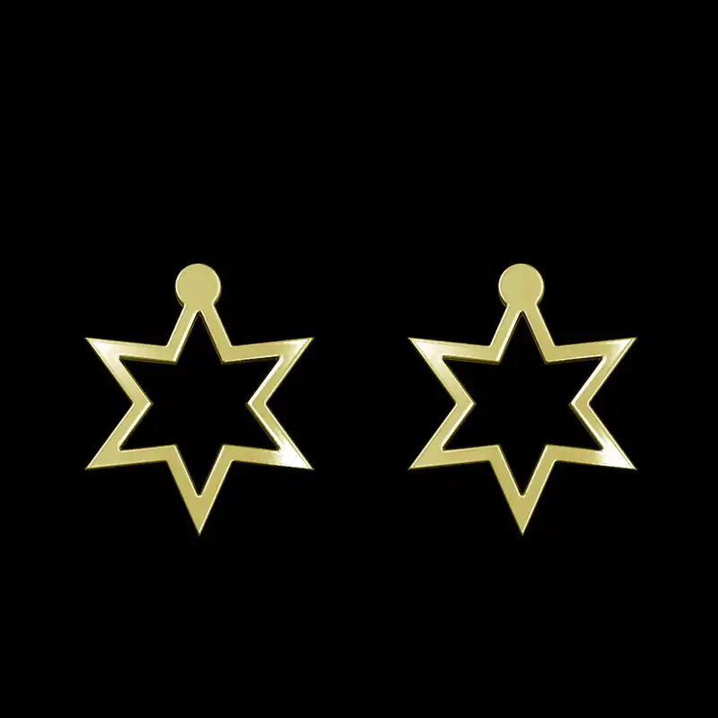 گوشواره طلا 18 عیار زنانه مدوپد مدل ستاره کد GA1-15570