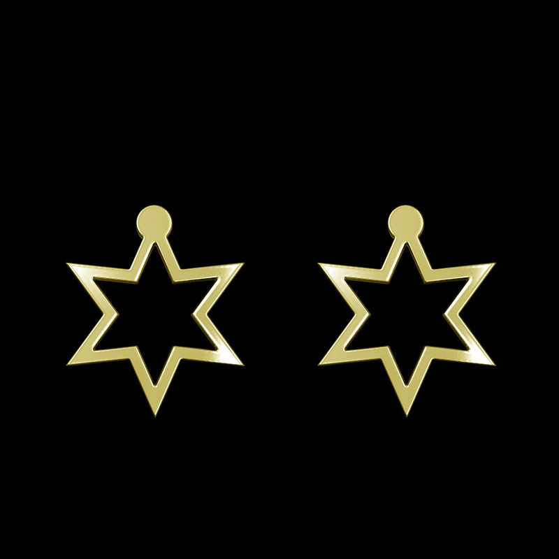 گوشواره طلا 18 عیار زنانه مدوپد مدل ستاره کد GA1-15570