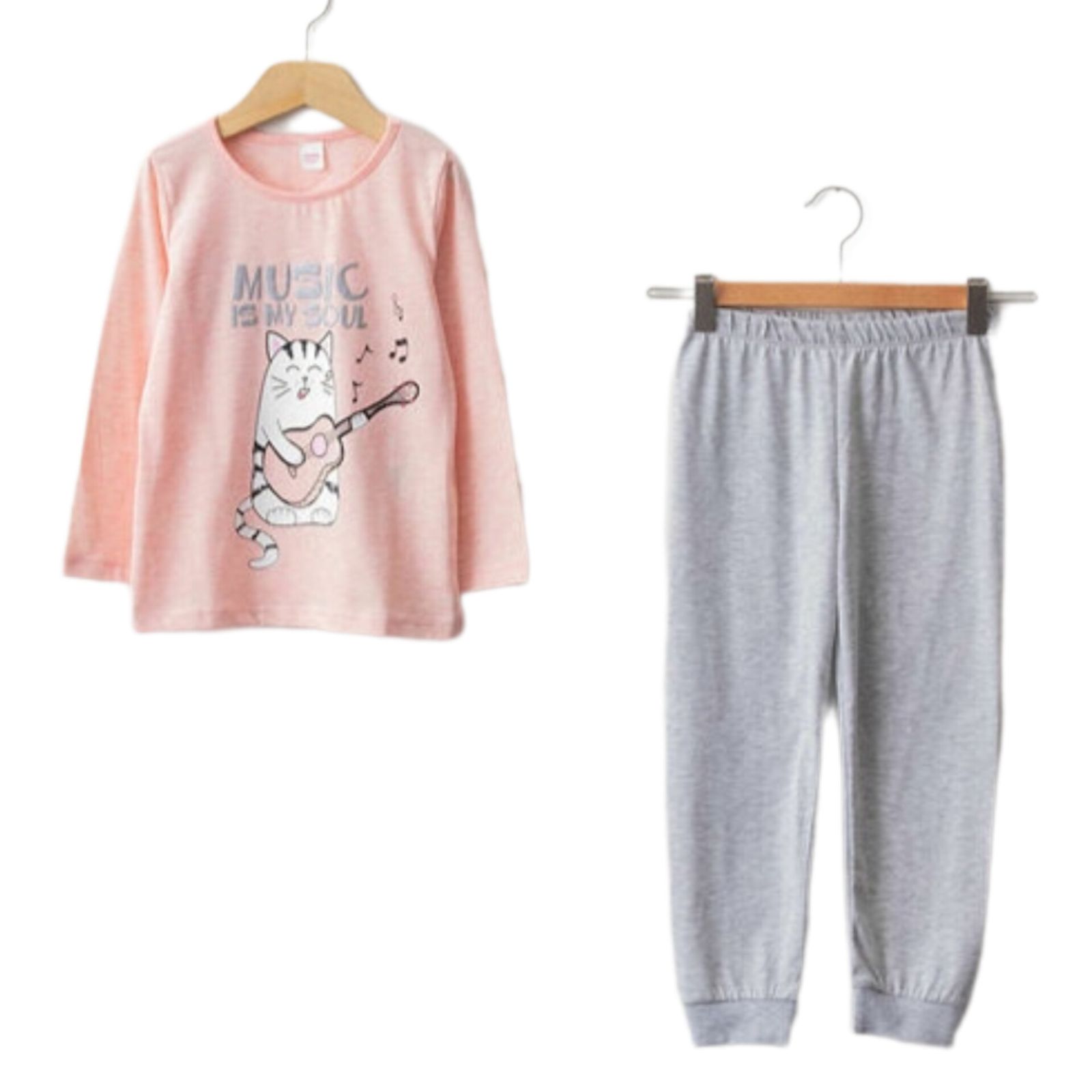 ست تی شرت و شلوار دخترانه ال سی وایکیکی مدل W12896Z4 -  - 3