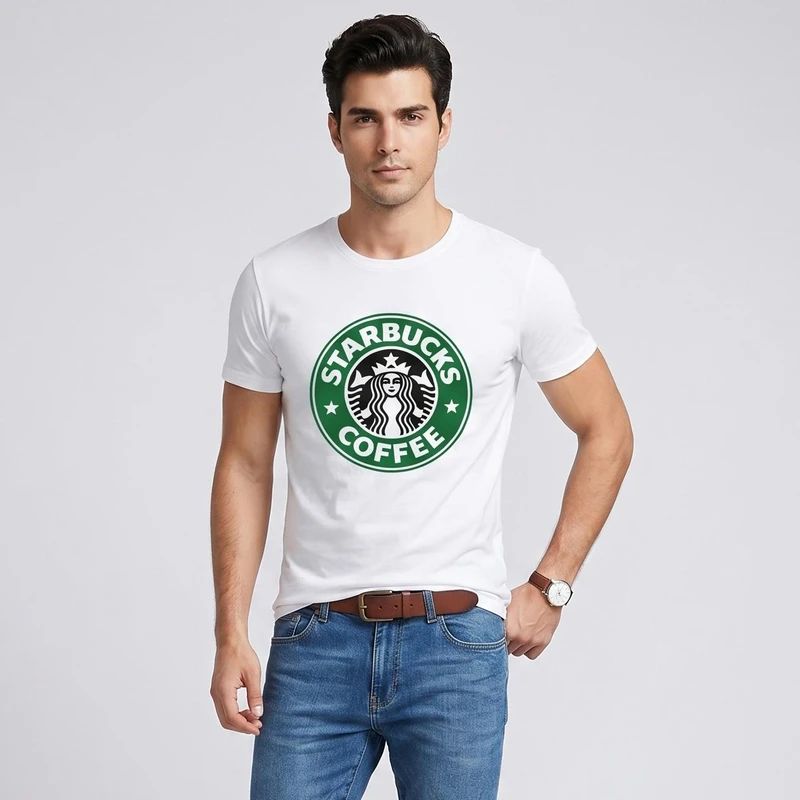 تی شرت مردانه به رسم طرح استارباکس کد 363