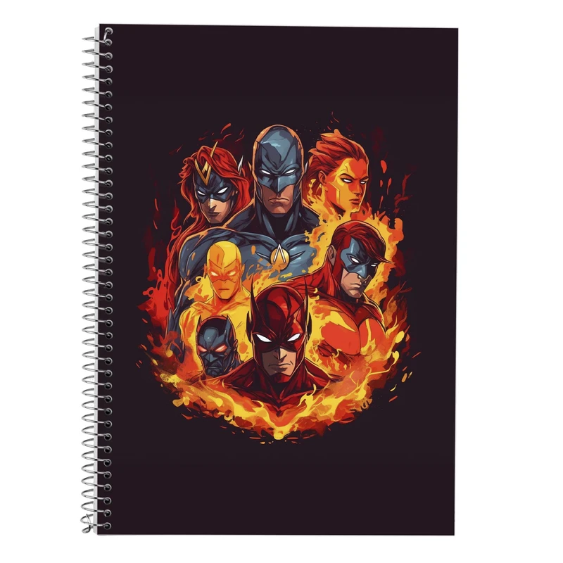 دفتر زبان 50 برگ مدوپد مدل دوخط طرح DC کد DF10123