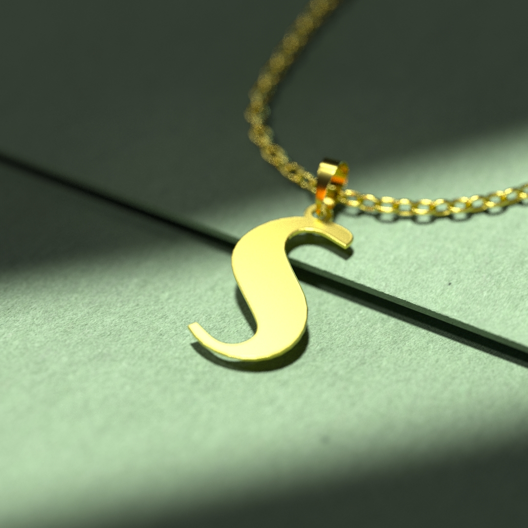 گردنبند طلا 18 عیار زنانه مدوپد مدل حرف S کد H3-1-1278