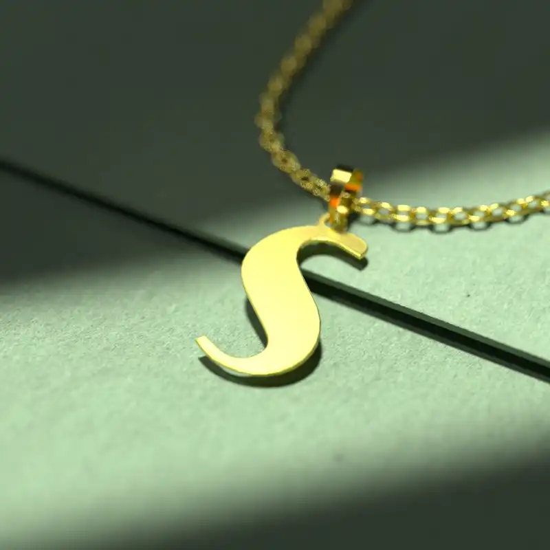 گردنبند طلا 18 عیار زنانه مدوپد مدل حرف S کد H3-1-1278