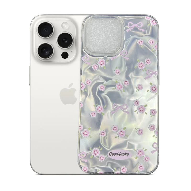 کاور طرح گل و پاپیون مناسب برای گوشی موبایل اپل iPhone 16 Pro Max