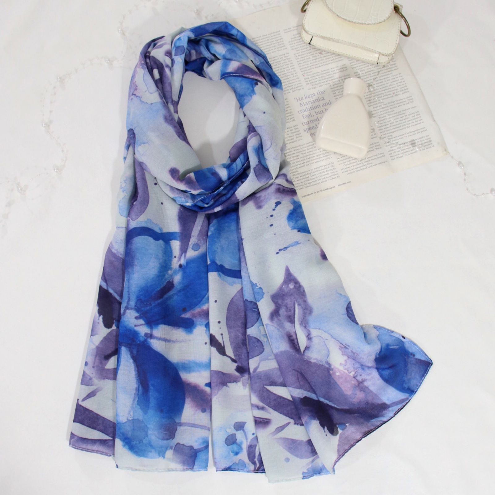 شال زنانه مدل نخی مزونی طرح بهار کد 2355 - - 37