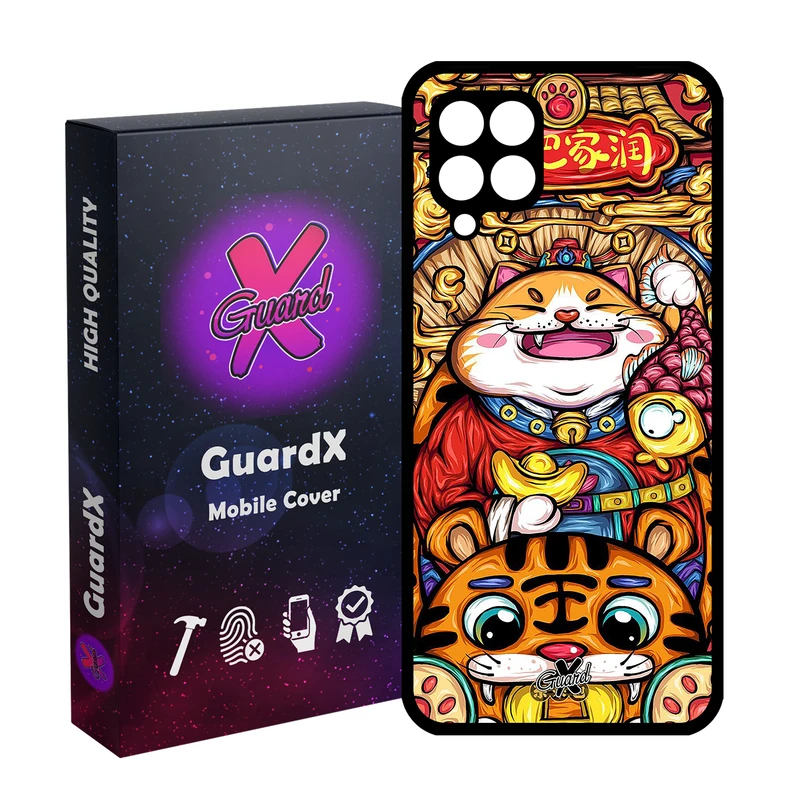 کاور گارد ایکس طرح گربه مدل Glass10440 مناسب برای گوشی موبایل سامسونگ Galaxy A12/M12/F12