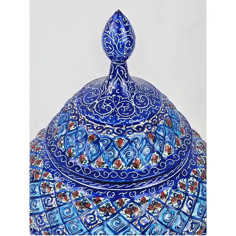 شکلات خوری میناکاری مسی مدل اسلیمی کد Sh30