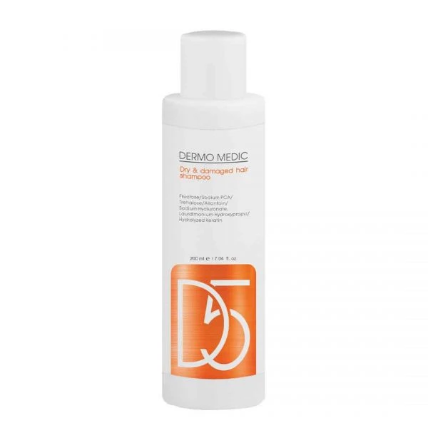 شامپو مو درمومدیک شماره D5 مدل موهای خشک و آسیب دیده حجم 200 میلی لیتر