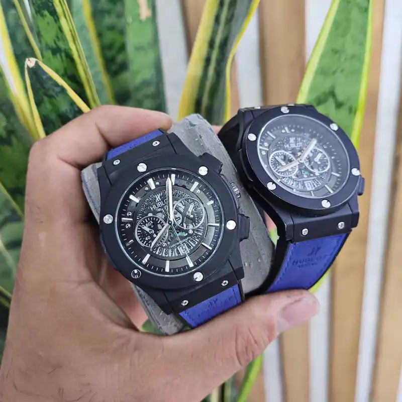 ست ساعت مچی عقربه ای  زنانه و مردانه مدل اسکلتون