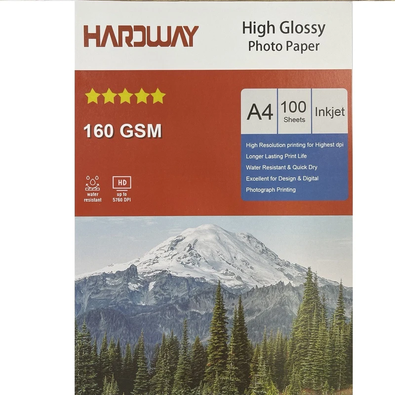 کاغذ چاپ عکس هارد وی مدل 160 سایز A4 بسته 100 عددی