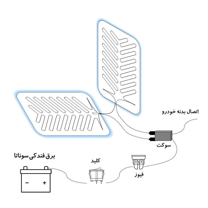 گرمکن صندلی خودرو مدل hnd1 مناسب برای هیوندای سوناتا