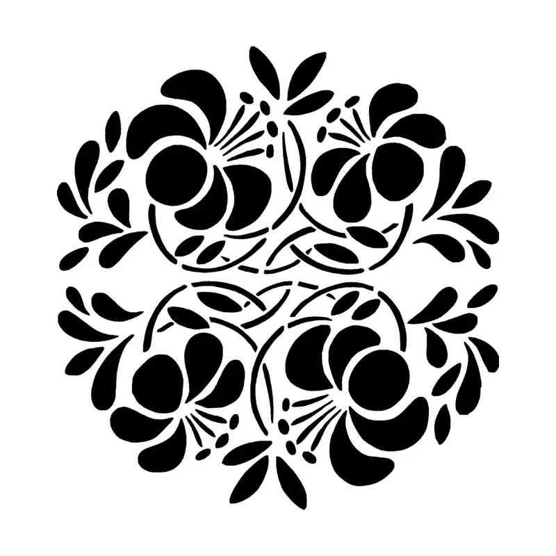 شابلون باتیس آرت طرح گل کد 50-516