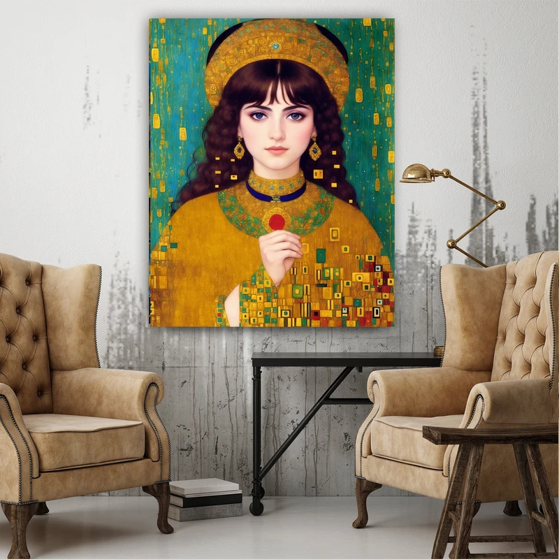 تابلو بوم طرح مخمل مدل دختر شاهزاده کد BK1338