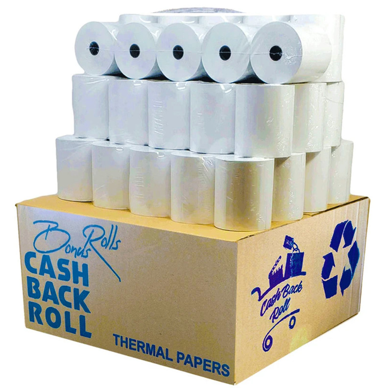 کاغذ رول پرینتر حرارتی مدل 140403 پشت چاپدار بسته 84 عددی