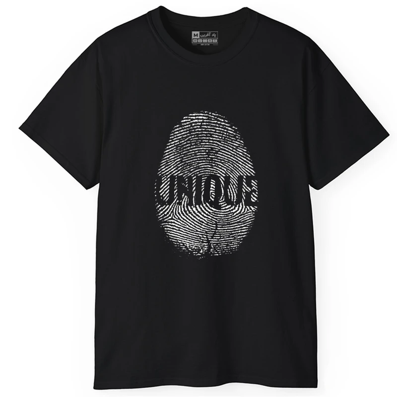 تی‌شرت آستین کوتاه مردانه پاد آفرین مدل اثر انگشت خاص کد 009