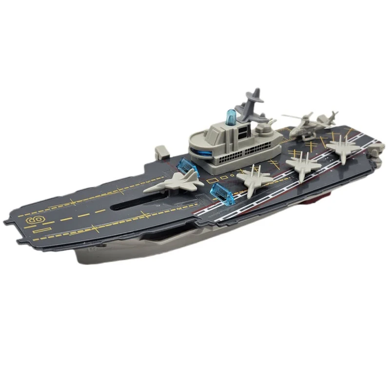ناو هواپیمابر ناب سل مدل فلزی چراغدار موزیکال کد The Musical Lighted Aircraft Carrier به همراه 4 عدد هواپیما و یک عدد هلیکوپتر 