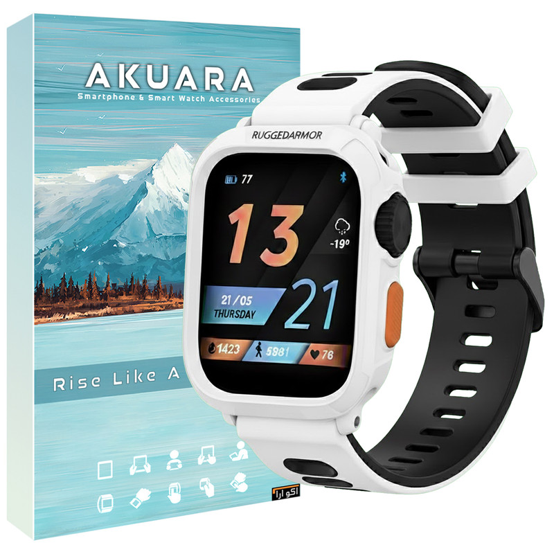 بند آکوآرا مدل 2C RGD مناسب برای اپل واچ 45/44 میلیمتری سری 1/2/3/4/5/6/SE/SE2/SE3 به همراه کاور