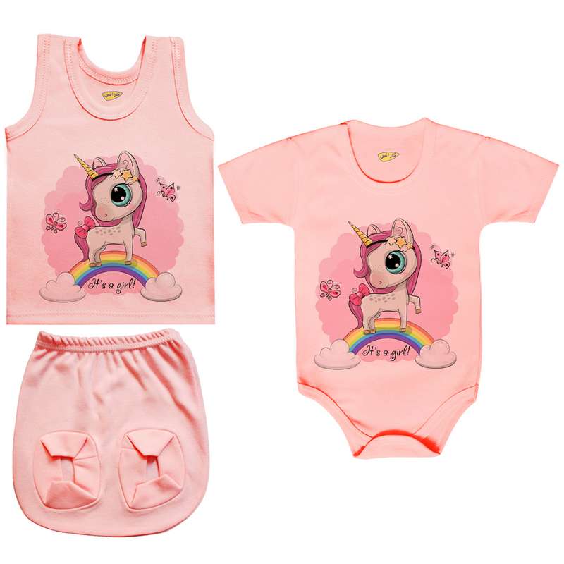 ست 3 تکه لباس نوزادی کارانس مدل PRSZS-3264