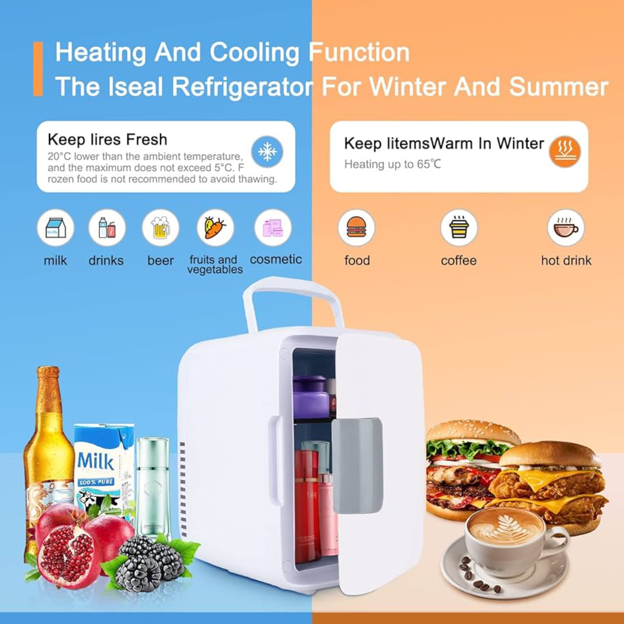 یخچال هیبریدی خودرو مدل Cooler and Heater ظرفیت 4 لیتر
