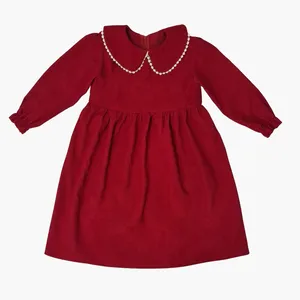 پیراهن آستین بلند یقه ب ب دخترانه مدل یلدا