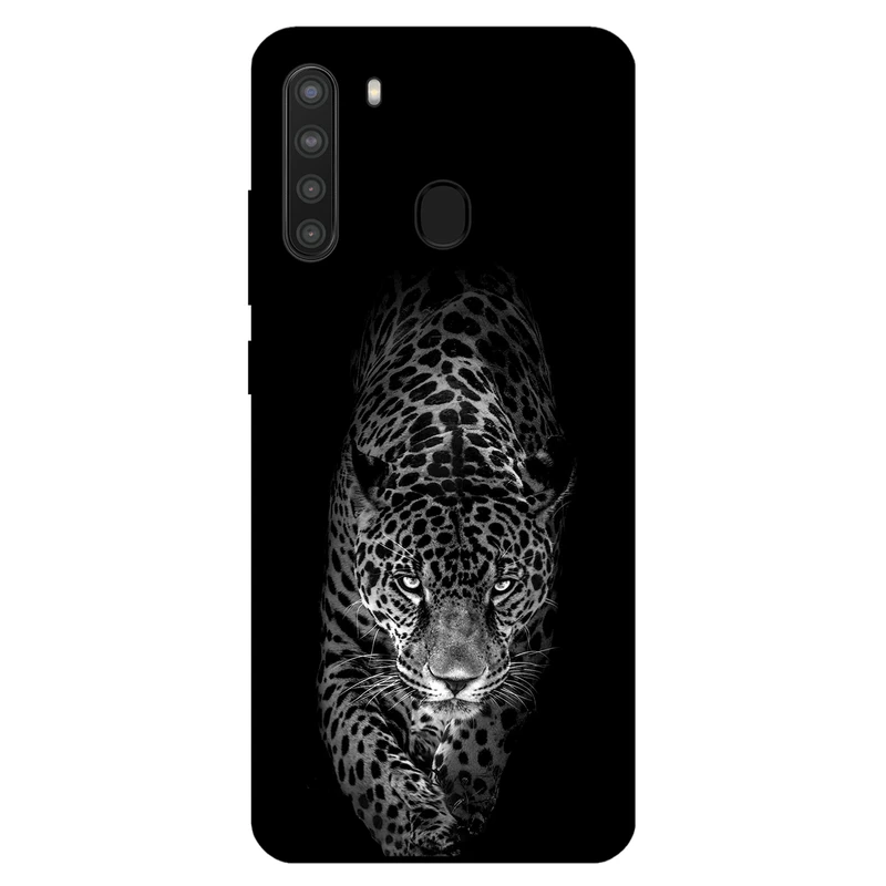 کاور مگافون طرح پلنگ مدل 1879 مناسب برای گوشی موبایل سامسونگ Galaxy A21   