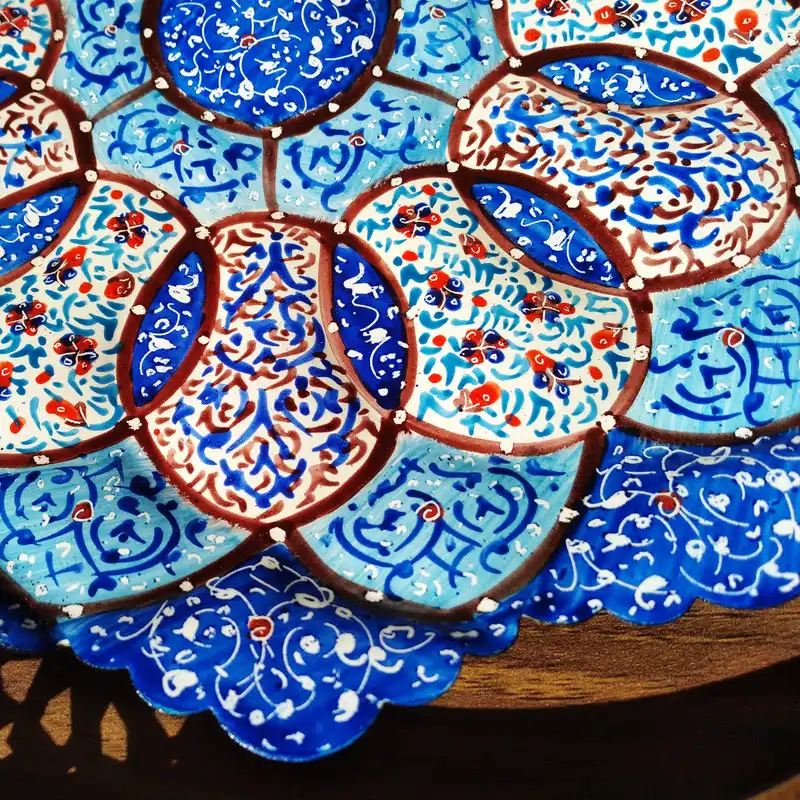 بشقاب میناکاری مدل گل کد 12020