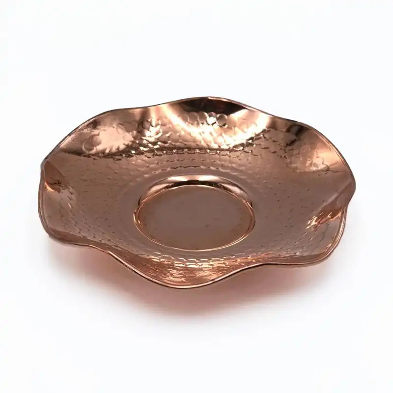 ست فنجان و نعلبکی مسی مدل نیلوفری کد 551