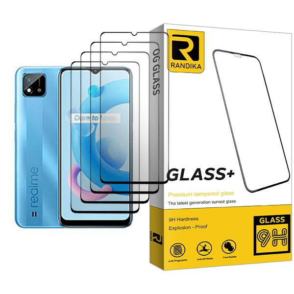 محافظ صفحه نمایش راندیکا مدل Randika Glass MIX004 مناسب برای گوشی موبایل ریلمی C20 بسته چهار عددی