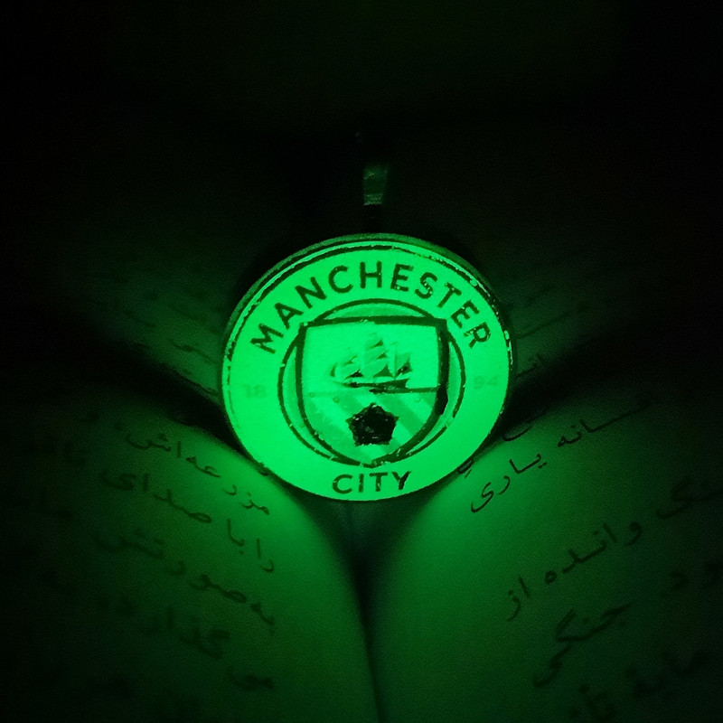 گردنبند مردانه مدل منچستر سیتی شبتاب استیل