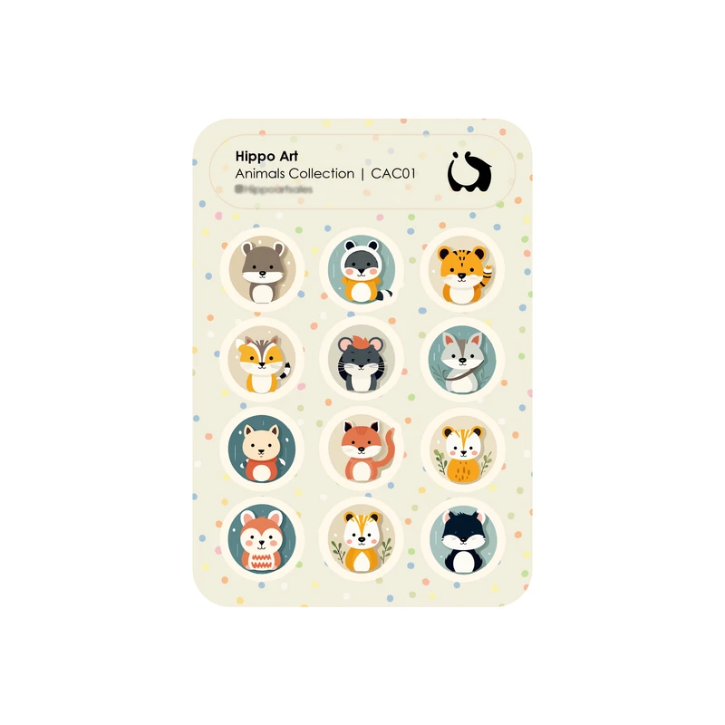 برچسب هیپو آرت مدل حیوانات دایره ای