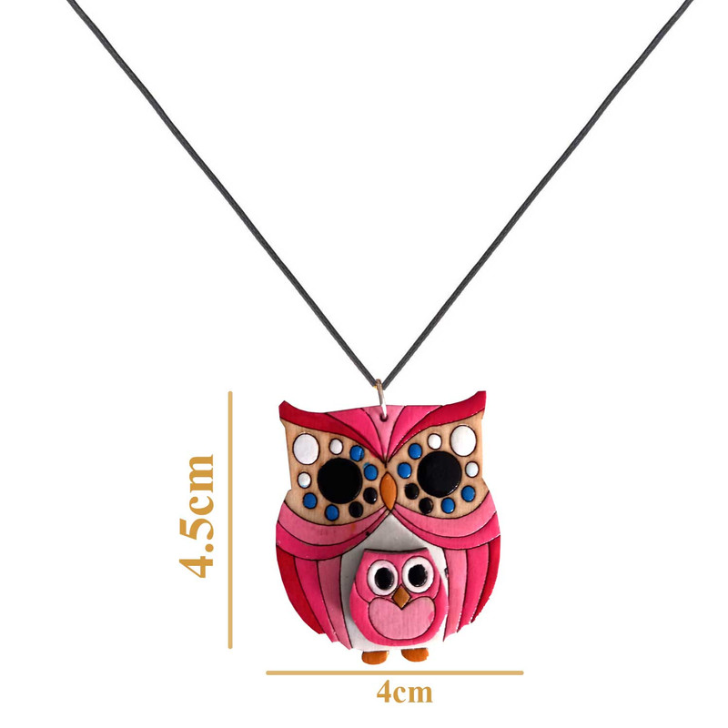 گردنبند دخترانه مدل جغد خندان کد P-2-OW