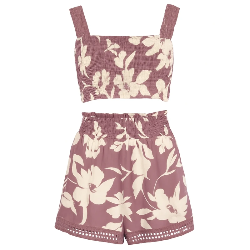 ست نیم تنه و شلوارک راحتی زنانه مدل دلبرانه