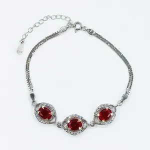 دستبند نقره زنانه سلین کالا مدل یاقوت قرمز ce-As120