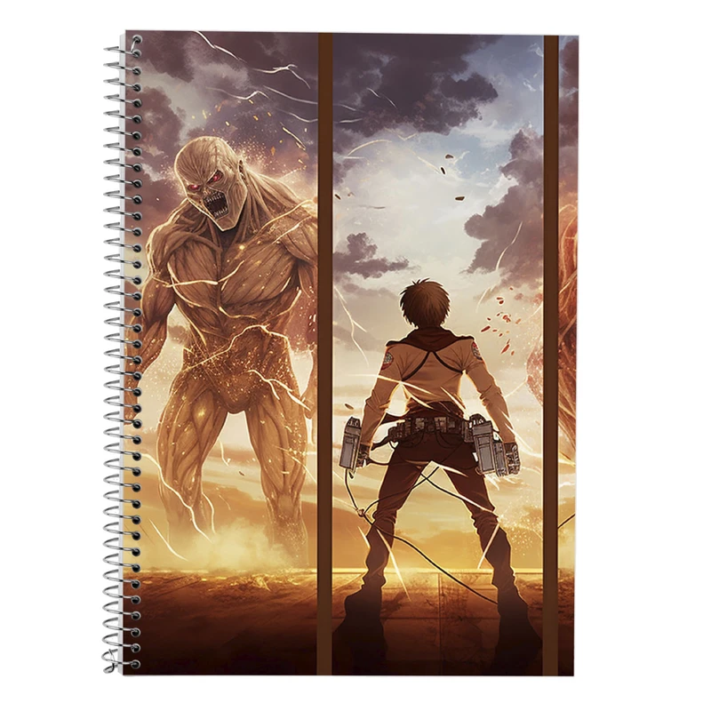 دفتر زبان 50 برگ مدوپد مدل دوخط طرح Attack on Titan کد DF10442