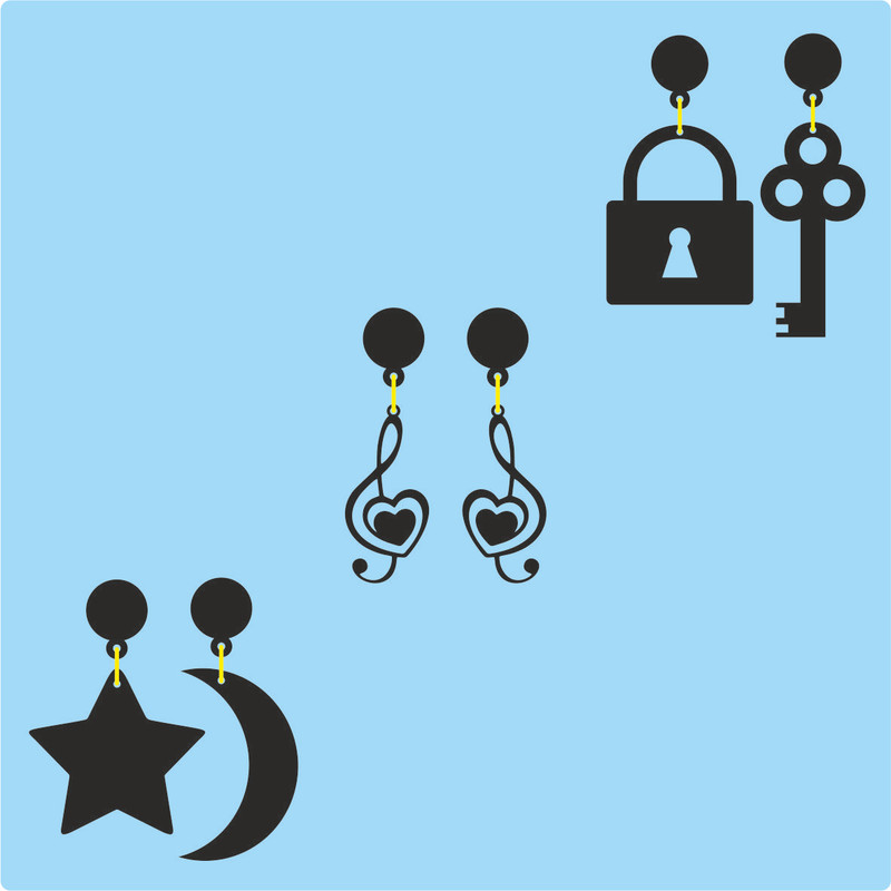 گوشواره دخترانه کد 308 مجموعه 3 عددی